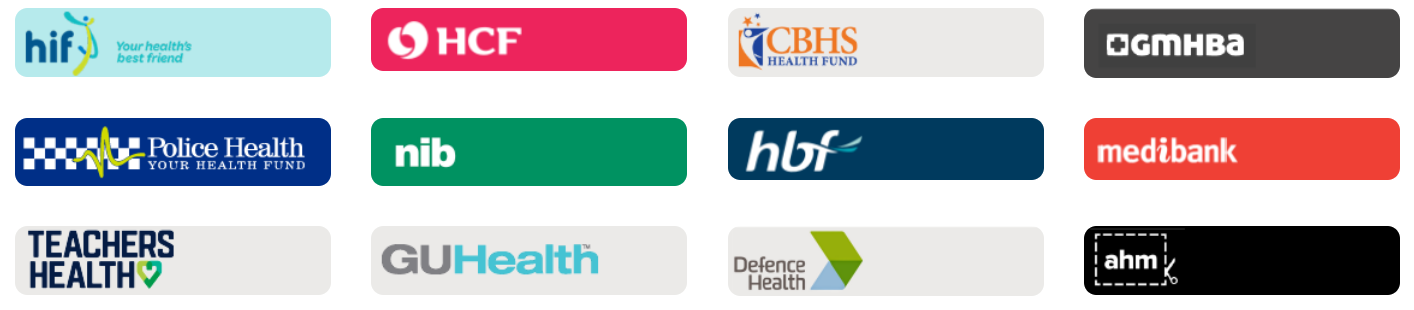We accept all health funds including HIF, HCF, CBHS, GMHBA, Police Health, nib, HBF, Medibank, Teachers Health, GU Health, Defence Health and ahm.